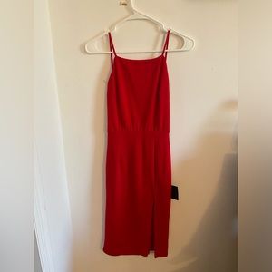 Lulu’s Never Look Back Black Backless Bodycon Midi Dress Red Size XS